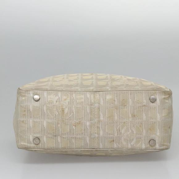 CHANEL New travel line Tote Bag Canvas Beige CC Auth BD439 - Picture 6 of 16